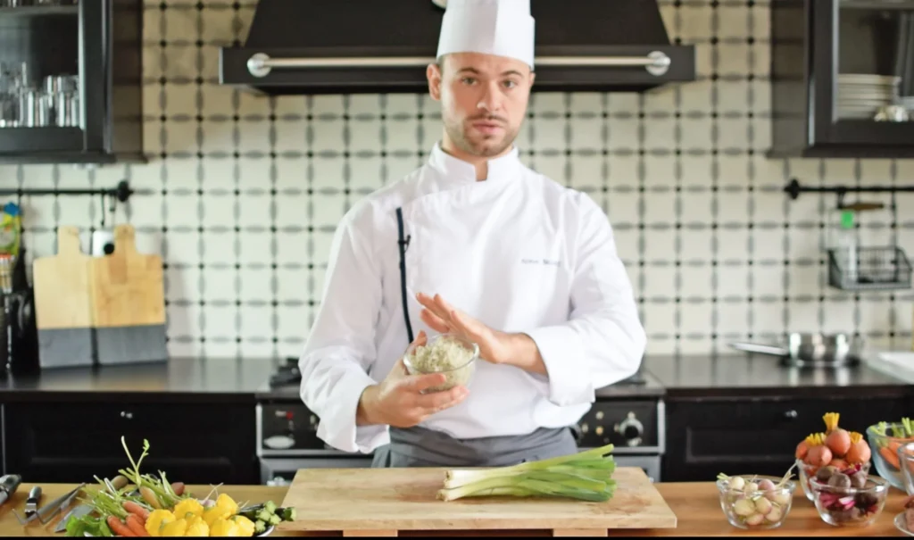 Online French Cooking Class Dubai Private chef Dubai conducting online French cooking lesson for Dubai residents
